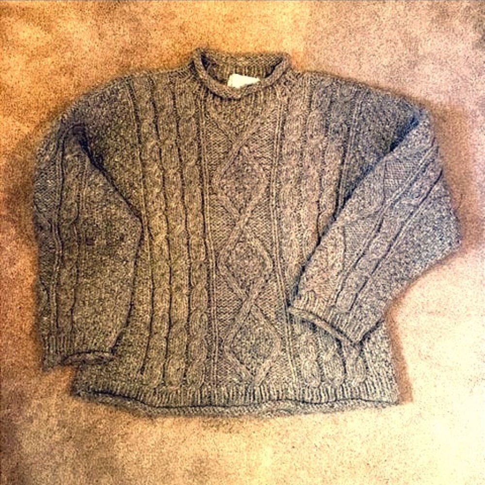 Authentic Ecuadorian Cable Knit Wool Sweater